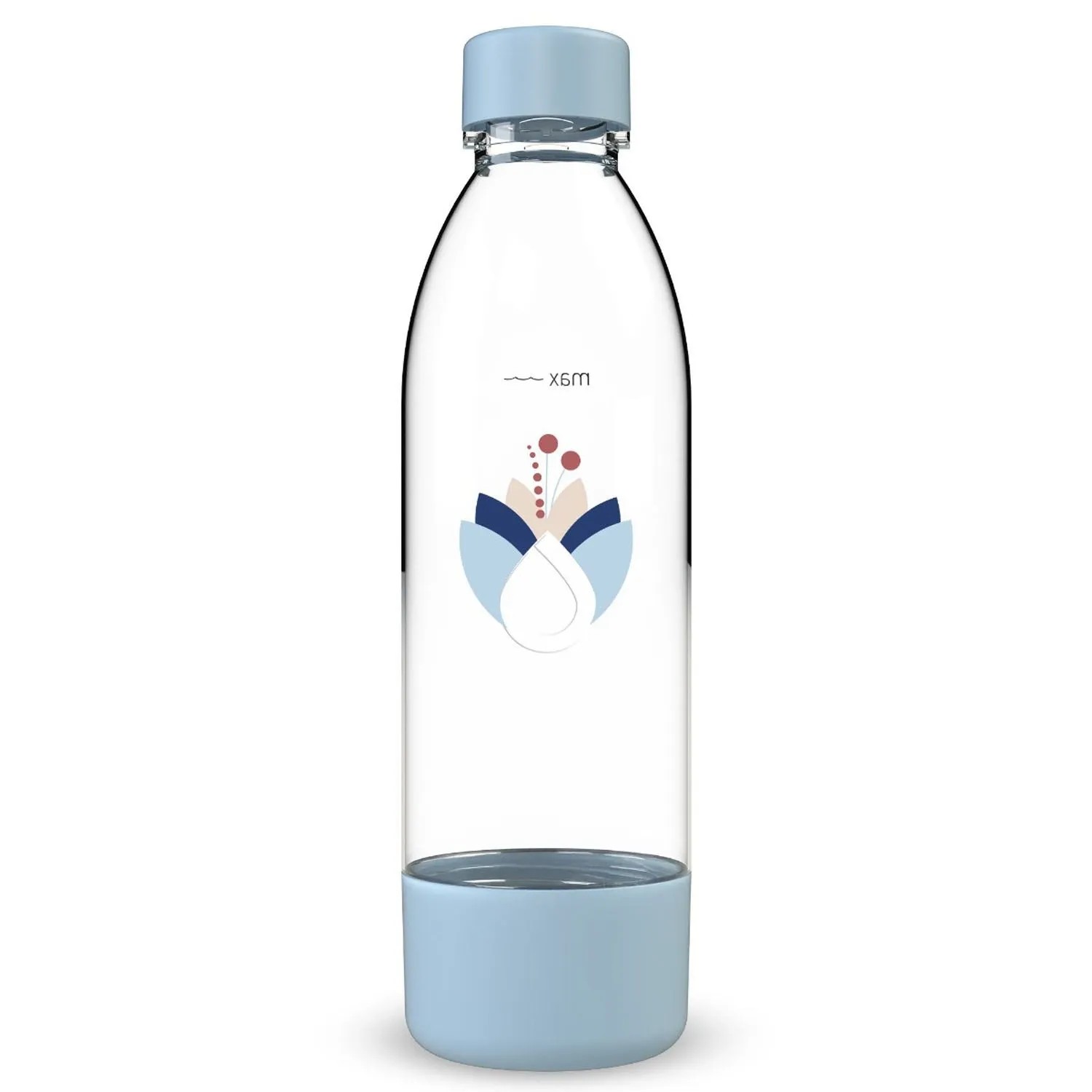 Dafi Butelka do saturatora PushAir Kwiaty lazurowa - 0,7 l