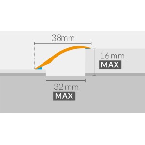 Rysunek techniczny listwy przypodłogowej t.b.t. z wymiarami.