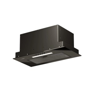 Czarny okap płaski t.b.t. do kuchni.