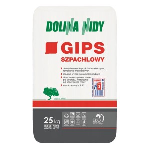 Worek gipsu szpachlowego Dolina Nidy, 25kg, do wyrównywania podłóg i prac remontowych.