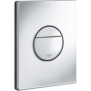 Grohe QuickFix Sail chromowany przycisk spłukujący WC do spłukiwania dwoma ilościami wody.