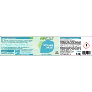 BIOCLEAN Kwas cytrynowy 0,5 kg