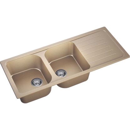 Zlewozmywak A-Point 2 2-kom. beżowy 116x50 cm