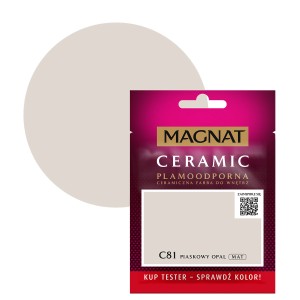 Próbka koloru Magnat Ceramic C81 Piaskowy Opal, matowa farba do ścian wewnętrznych.