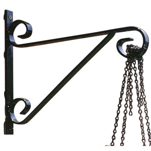 Czarny hak ścienny (30 cm) do wiszących koszy i donic.