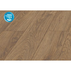 Brązowe panele podłogowe laminowane t.b.t. z wzorem drewna, wodoodporne do 72h.