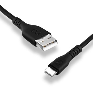 Czarny kabel USB t.b.t. (USB-A do USB-C) do akcesoriów do telefonów komórkowych.