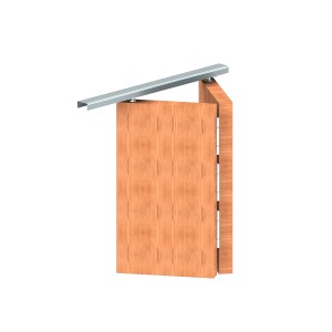 Szyna prowadząca do drzwi przesuwnych t.b.t., wygląd drewna.