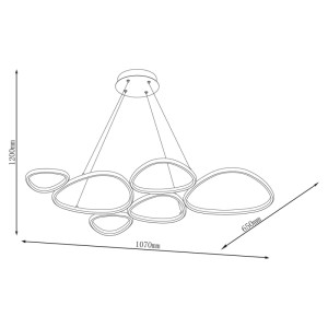 Goldlux Lampa wisząca LED PETRA 58W 4000K 9000lm czarna