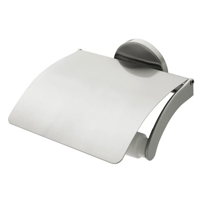 Bisk Uchwyt WC z klapką Virginia satyna / nikiel