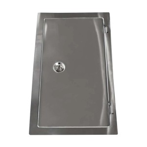 t.b.t. Akcesoria kominkowe: Drzwiczki ze stali nierdzewnej z zamkiem do kominka.