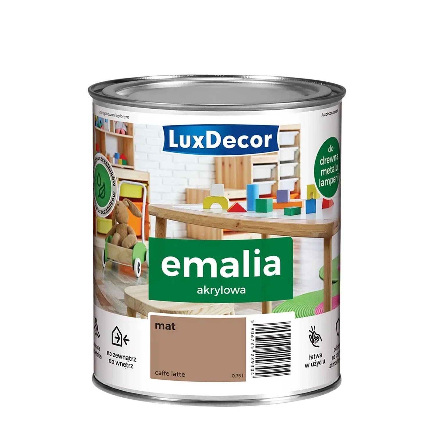 Emalia akrylowa LuxDecor caffe latte mat 0,75L