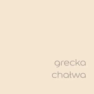Próbka koloru farby do ścian t.b.t. w odcieniu 'Grecka chałwa'.