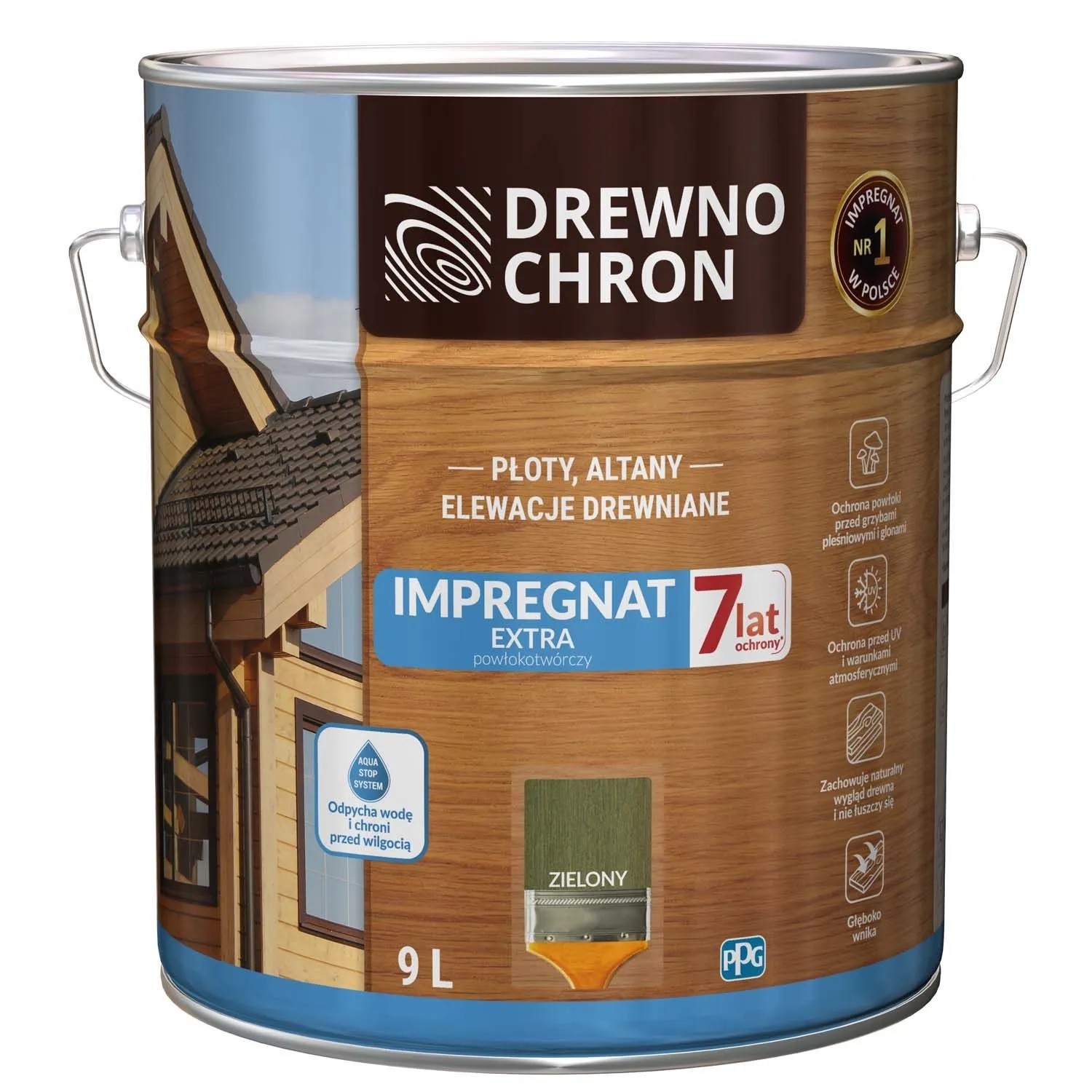 Drewnochron Impregnat Extra powłokotwórczy zielony - 9L
