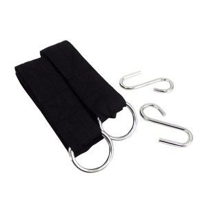 t.b.t. do mebli ogrodowych: Czarne paski z pierścieniami i haczykami.