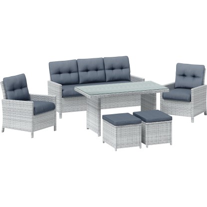 Komplet mebli wypoczynkowych LUCIARA NEW szary 6-częściowy