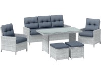 Komplet mebli wypoczynkowych LUCIARA NEW szary 6-częściowy