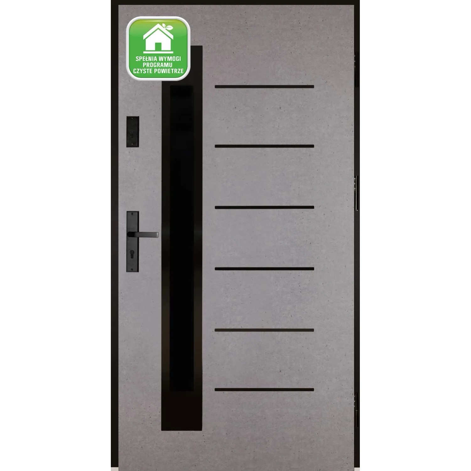 Splendoor Drzwi zewnętrzne Sella Beton 90P otwierane na zewn. 103x208