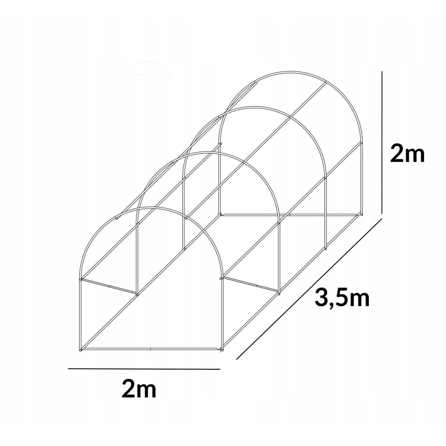4IQ Tunel foliowy zielony 2 x 3,5 m, wys. 200 cm_6
