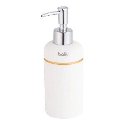 Baliv Dozownik do mydła beżowo-złoty