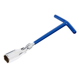 LUX Klucz do świec zapłonowych 21 mm z niebieską rękojeścią T i przegubem Cardana.