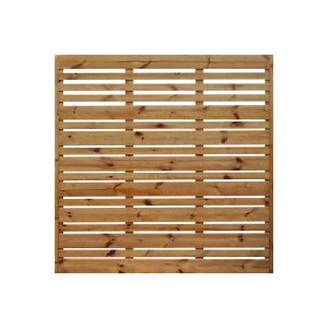 Drewniany panel ogrodzeniowy z poziomymi listwami do ogrodu.