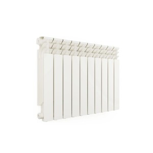 Biały grzejnik t.b.t. do użytku wewnętrznego.