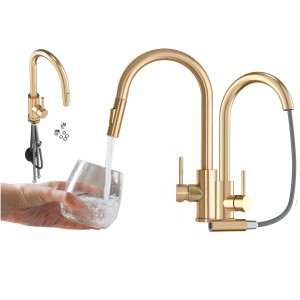 Granitan Bateria kuchenna z wyciąganą wylewką Loseto gold