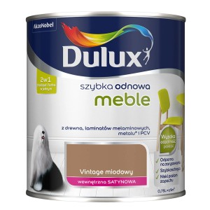 Farba do mebli Dulux, kolor miodowy vintage, do szybkiego odnawiania mebli.