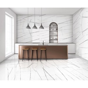 Gres szkliwiony polerowany Atlas White HG 120 60 × 120 cm