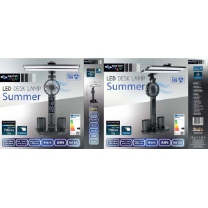 DPM Lampka biurkowa LED 3000/4000/6000K przybornik/wentylator USB