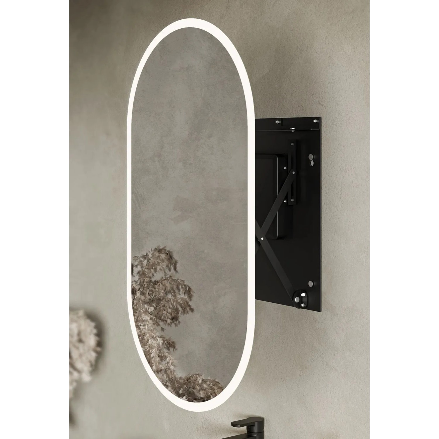 Lustro LED Comet Czarne 50x90cm_3