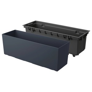 t.b.t. skrzynka na kwiaty z wkładem, ciemnoszara, prostokątna.