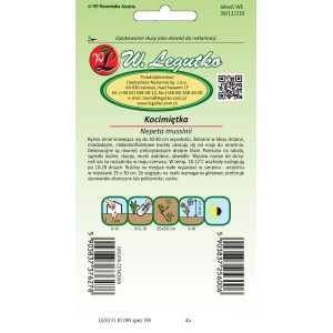 Torebka z nasionami kocimiętki (Nepeta mussinii). Nasiona ziół do ogrodu i na balkon.