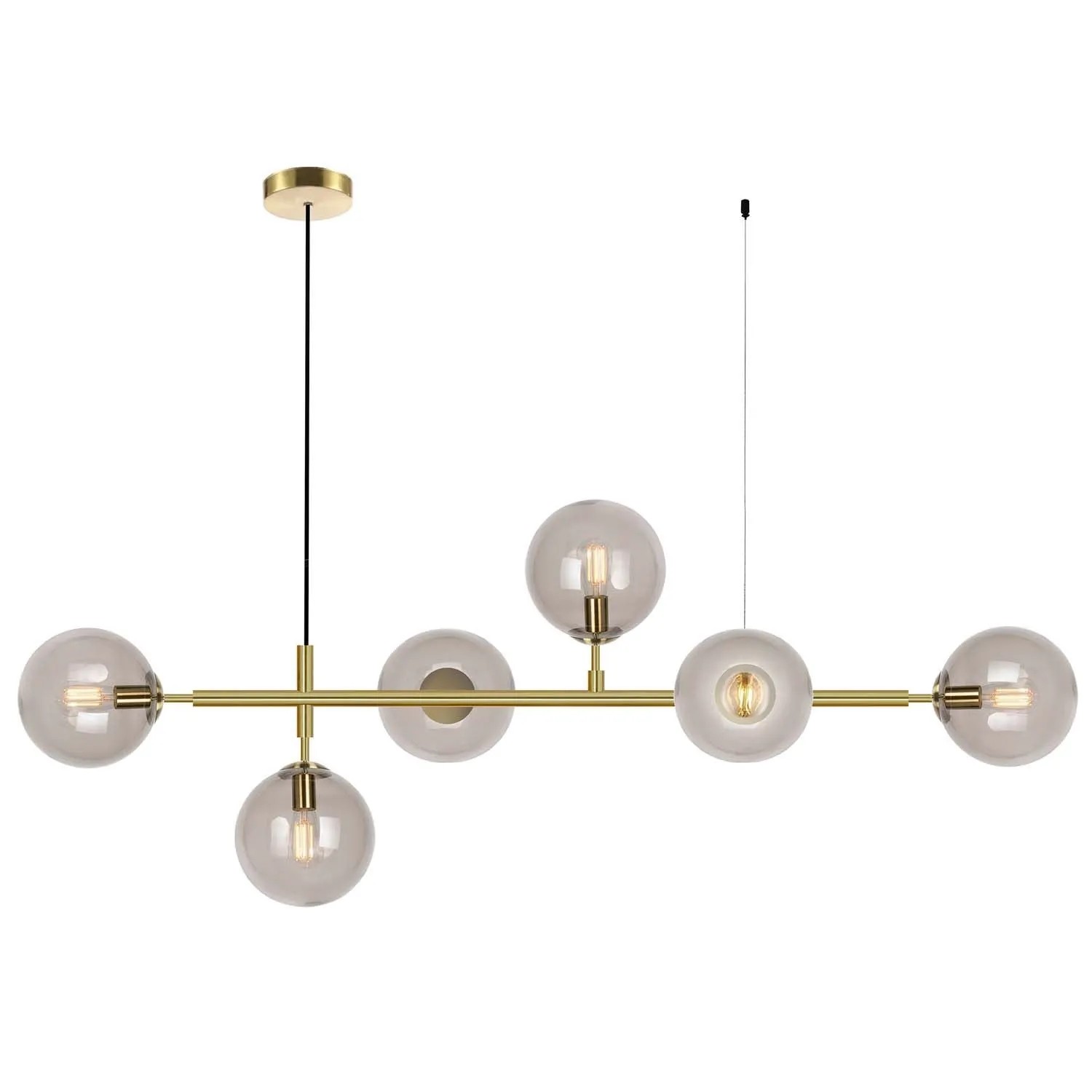 Light Prestige Lampa wisząca ALISA 6xE14 max. 10W LED złoto-transparentna