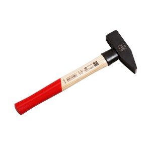 Młotek ślusarski LUX 1000g z jesionowym trzonkiem i czerwoną osłoną.