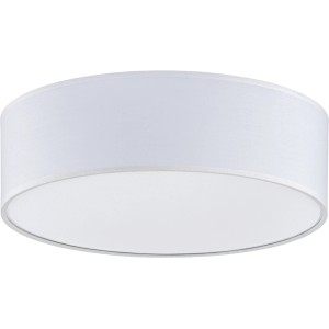 Biała, okrągła lampa sufitowa t.b.t. do użytku wewnętrznego.