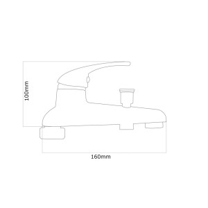 Granitan Bateria wannowa 3 otworowa Alfa chrom