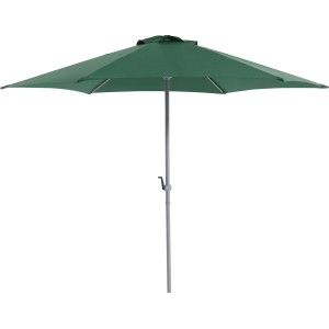 Okrągły, zielony parasol przeciwsłoneczny (Ø 270 cm) ze stalową ramą do ogrodu, na taras lub balkon.