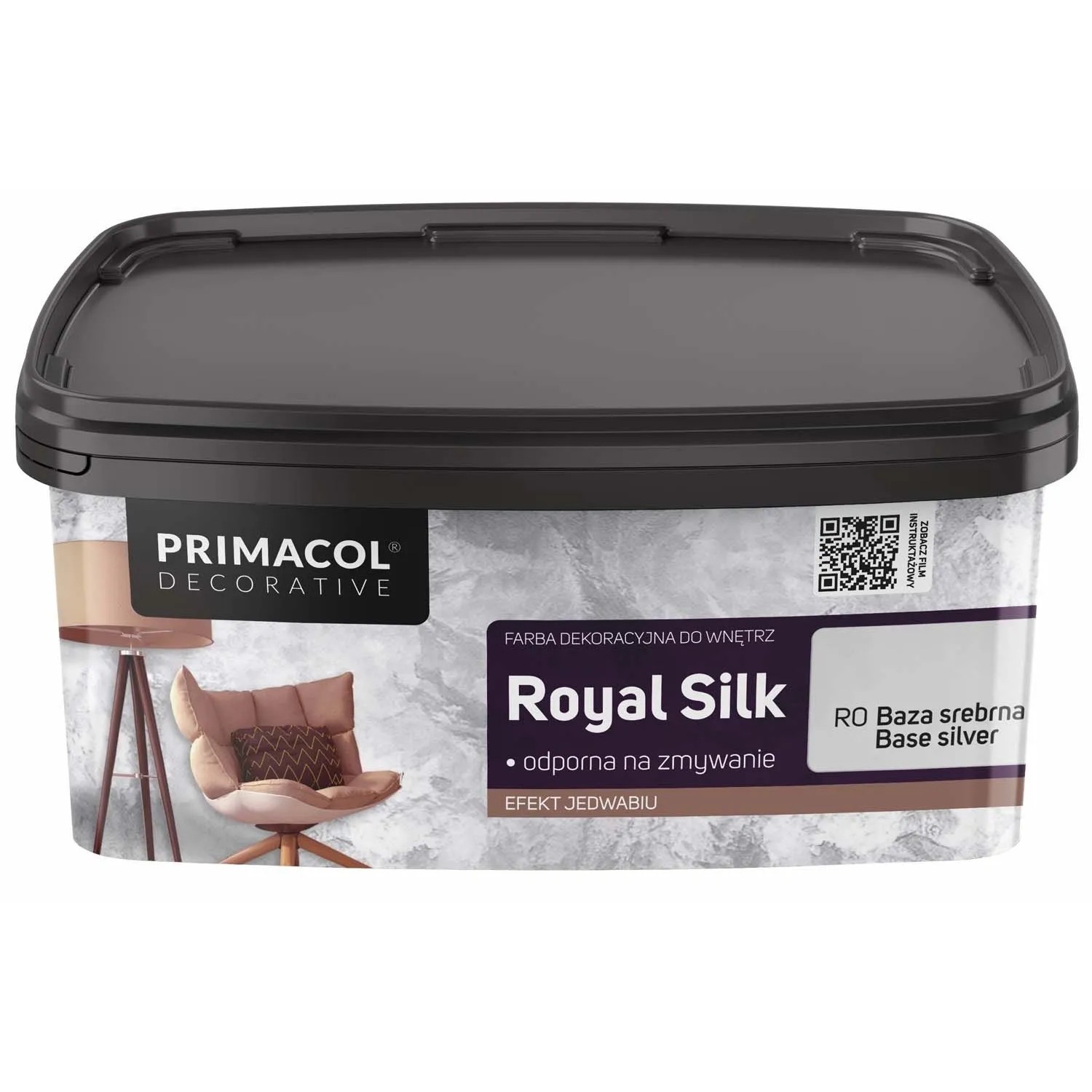 Primacol Farba dekoracyjna Royal Silk baza srebrna 1 kg
