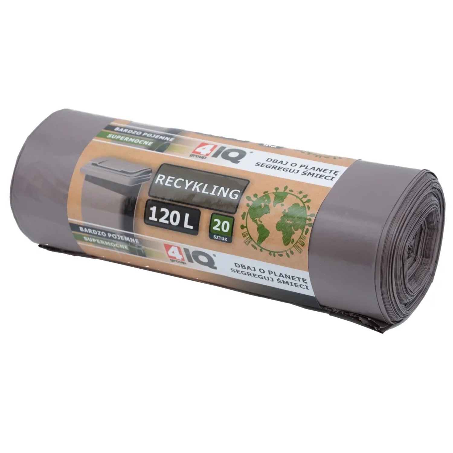 4IQ Worki do recyclingu brązowe 120 L - 20 szt.