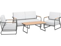 Komplet mebli wypoczynkowych WOODCLIFF szary 4-częściowy