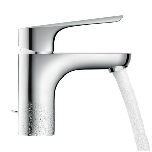 Bateria umywalkowa Hansgrohe Logis E 70 mm, chrom, ze strumieniem wody i korkiem automatycznym.