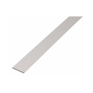 Srebrny, anodowany płaskownik aluminiowy, 2x30x1000 mm, do różnorodnych zastosowań.