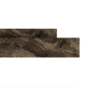 Blat kuchenny z efektem marmuru w kolorze brązowo-szarym.