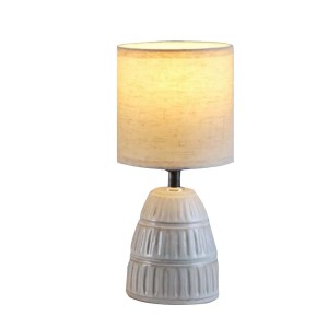 Candellux lampka stołowa LESI ceramiczna beżowa 1xE14 40W abażur szary