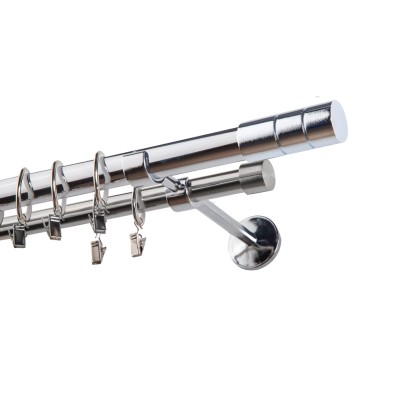 Karnisz GRANDE podwójny 25 mm walec chrom 240 cm