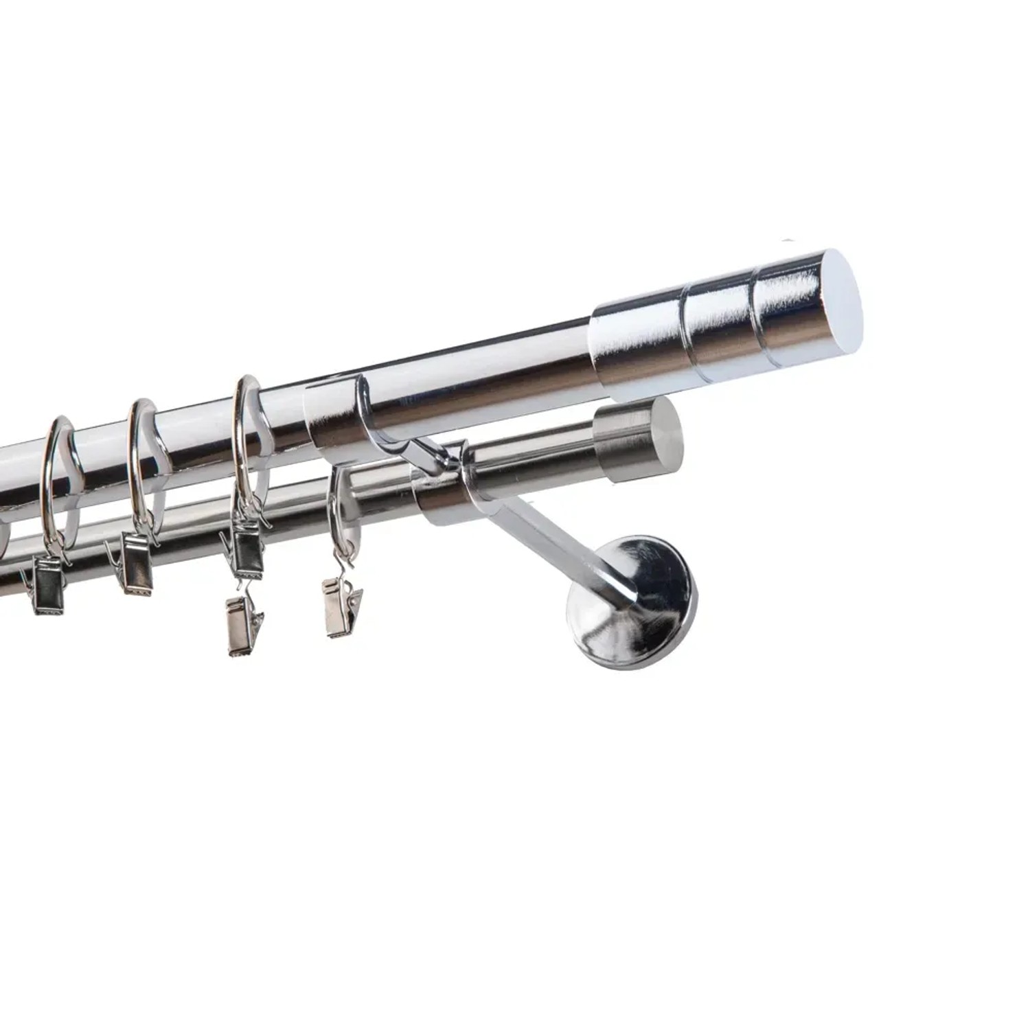 Karnisz GRANDE podwójny 25 mm walec chrom 160 cm