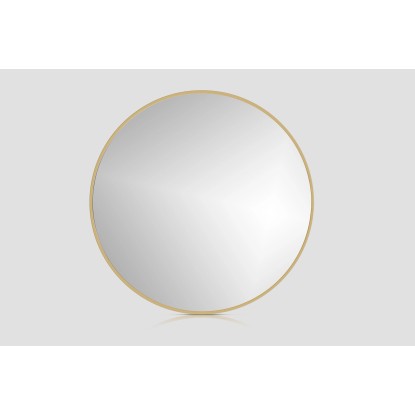 Lustro bez LED Round Line złota rama 60