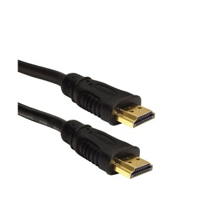 Czarny kabel HDMI do transmisji audio i wideo.